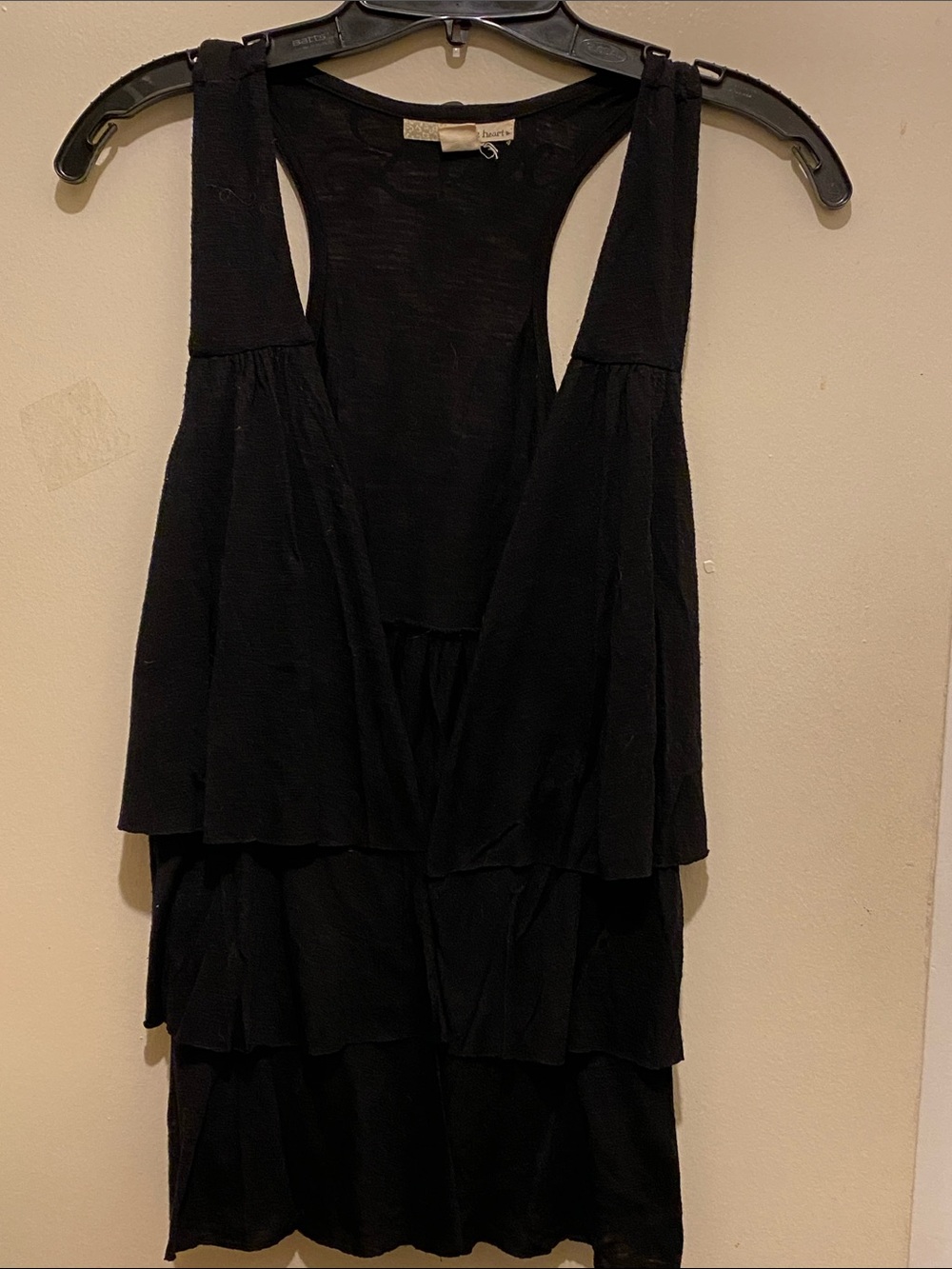 Velvet Black  Tiered Sleeveless Top